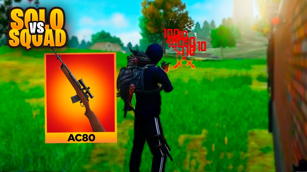 EXTRAORDINÁRIO O QUE FIZ DE AC80 CONTRA TODOS SQUADS DO MAPA! FREE FIRE