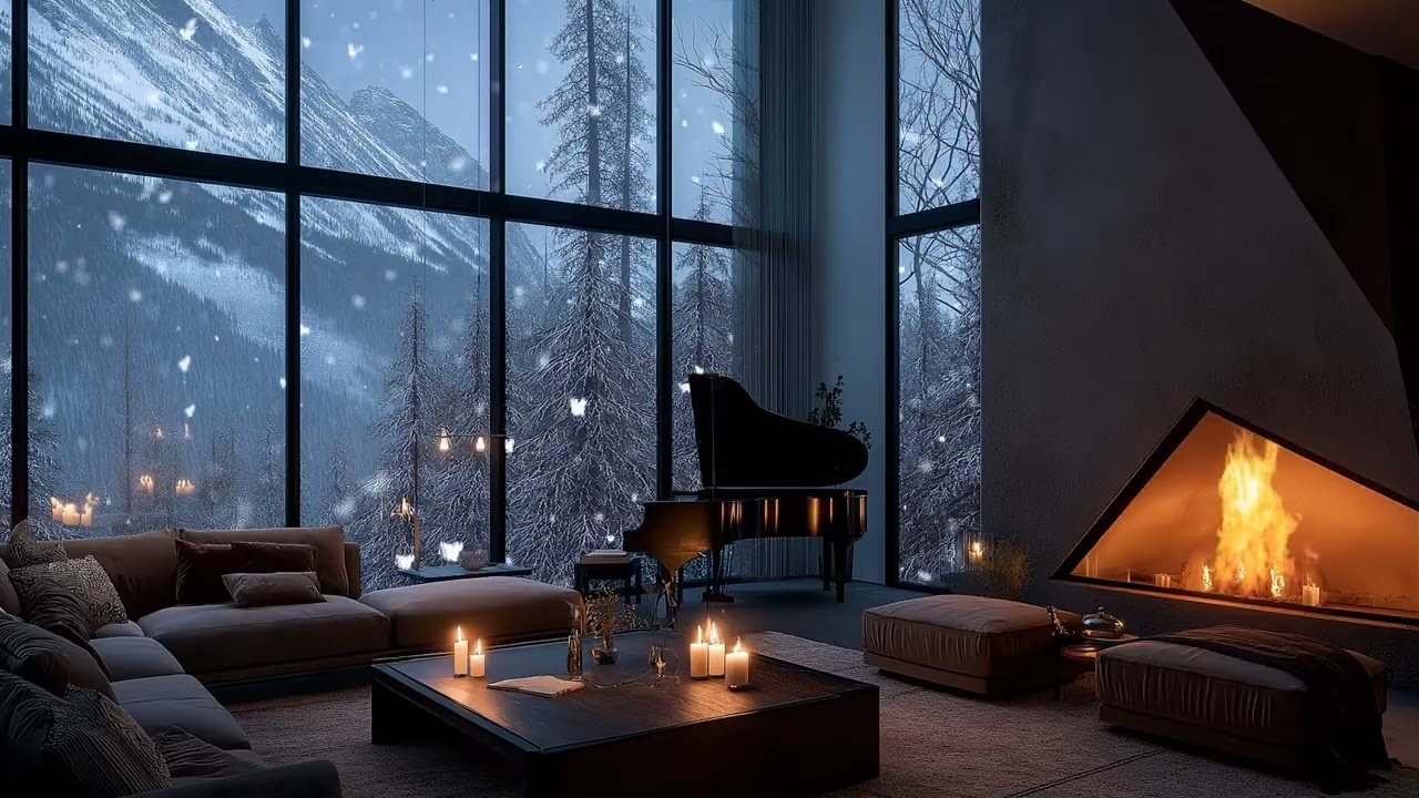 Firelight Keys | Cozy Fireplace Piano Music for Relaxing, Studying and Sleeping