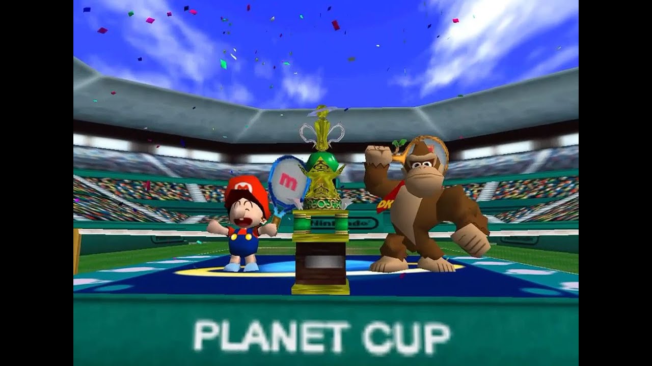 Mario Tennis 64 Doubles Planet Cup - Baby Mario and Donkey Kong