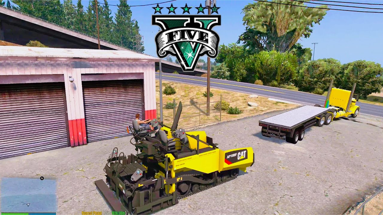 Trasportando asphalt machine [ CAT AP555]