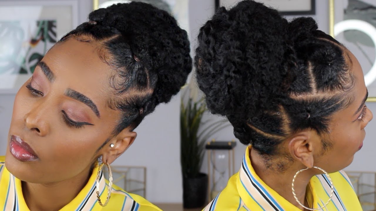 La MEILLEURE Coiffure Protectrice Après Sa ROUTINE CAPILLAIRE! TWIST & BUN😍 |Cheveux Crépus, Bouclés