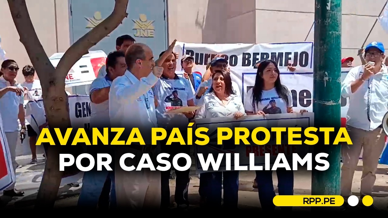 Militantes de Avanza País protestan ante el JNE por proceso contra José Williams #DESPACHORPP