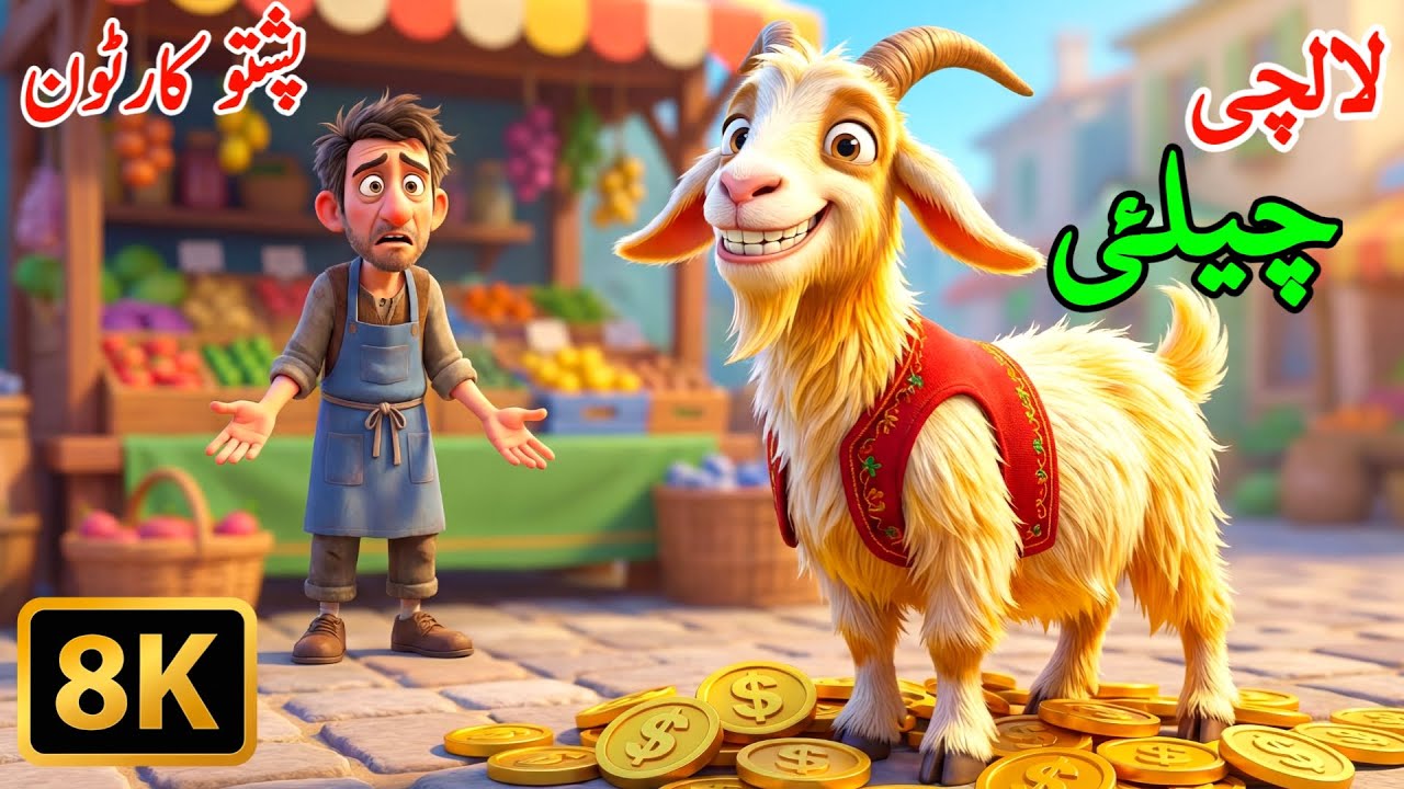 لالچی چیلئ | Pashto Cartoon | The Greedy Goat