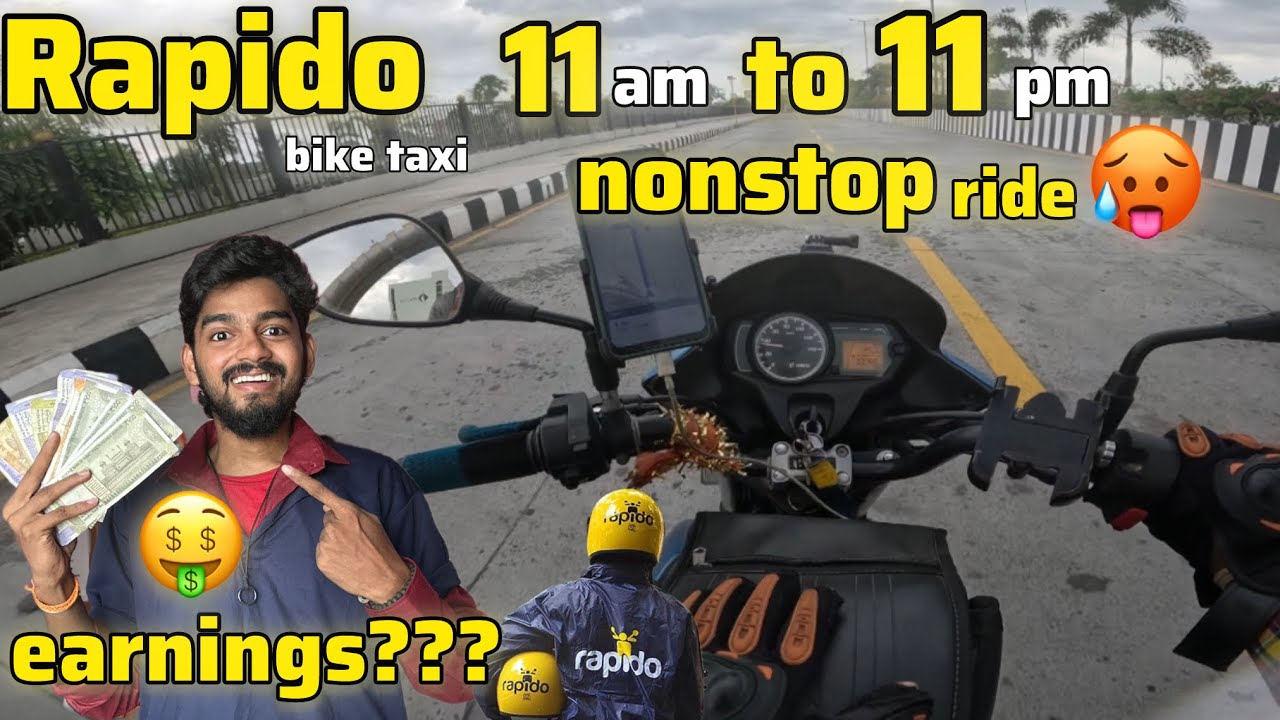 🤑RAPIDO 11am to 11pm nonstop ride🥵how much earnings???💸