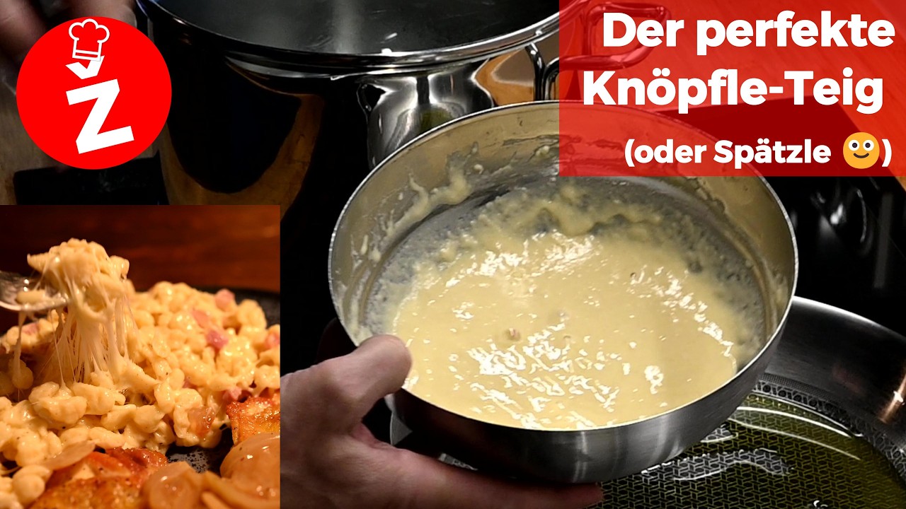 So machst du den perfekten Spätzle / Knöpfle-Teig,  und dann leckere Käse-Knöpfle 😍