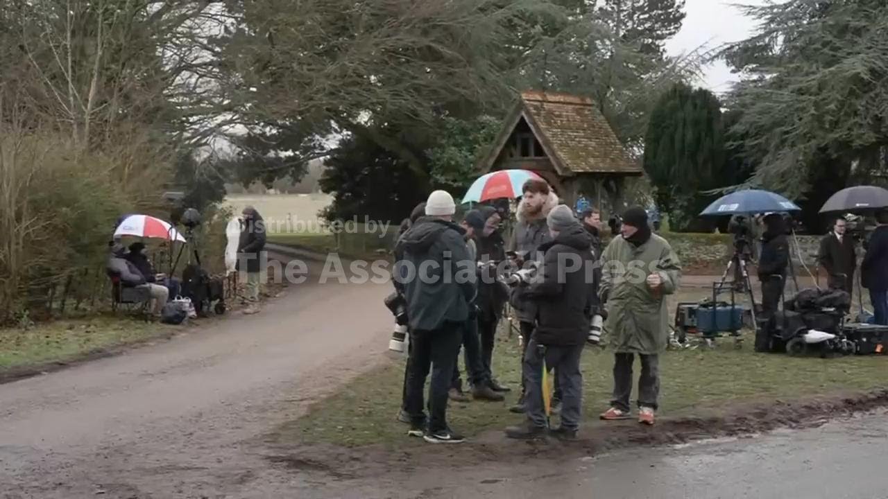Media set up camp outside Sandringham the morning after Andrew's arrest and bail