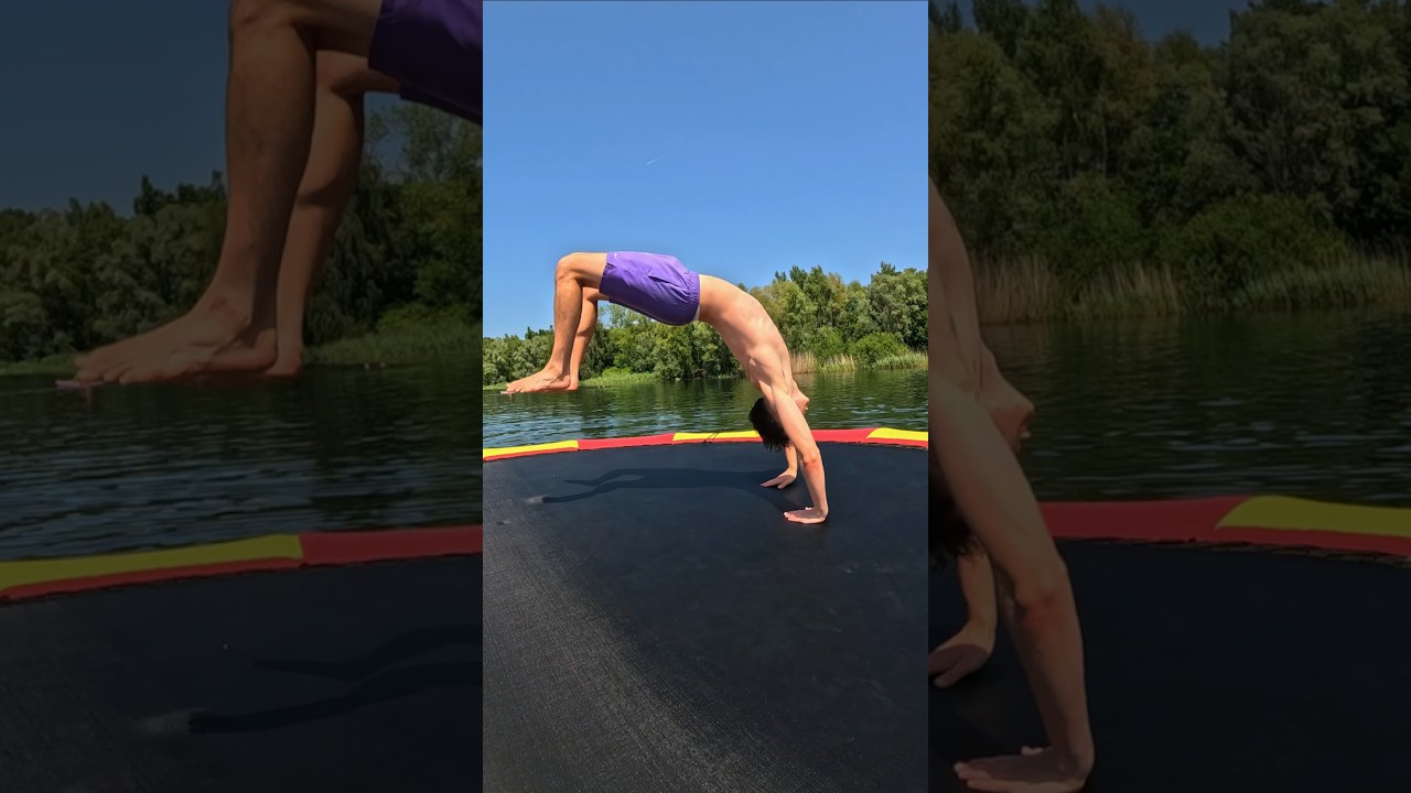 Extreme Trick-Challenge auf dem XXL Wassertrampolin💧#backflip #salto #challenge