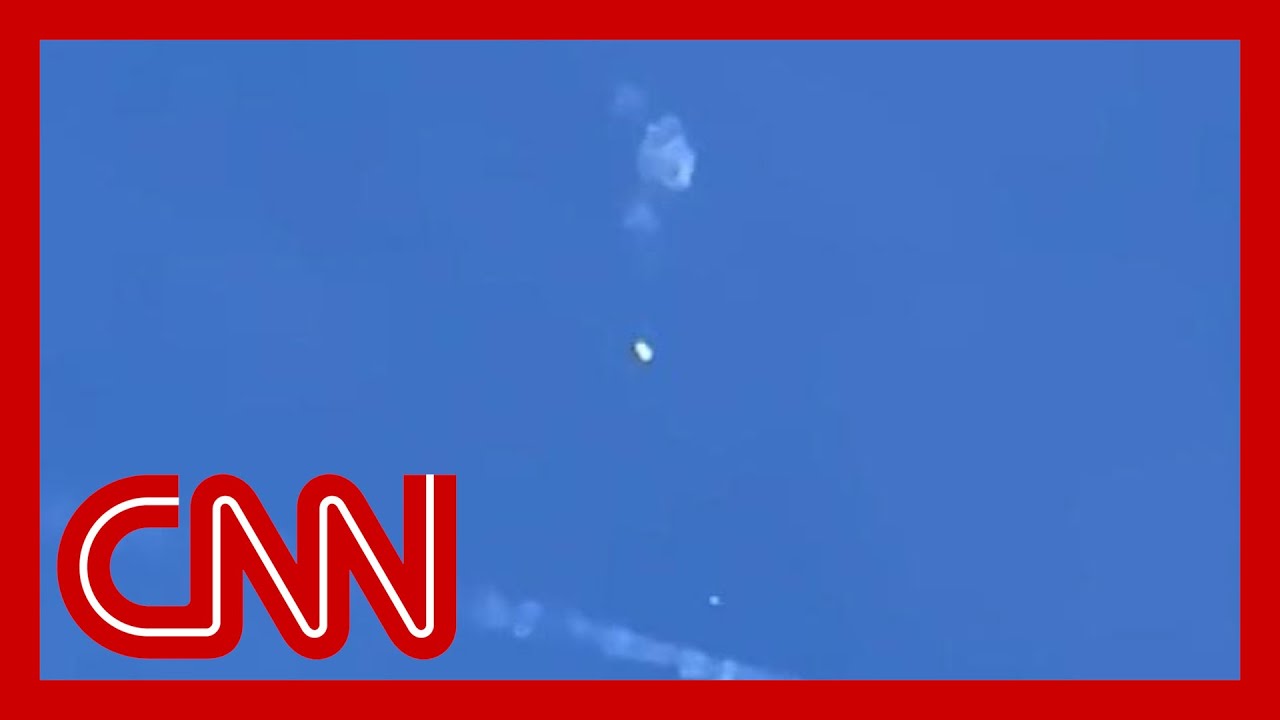Video shows suspected Chinese spy balloon being shot down