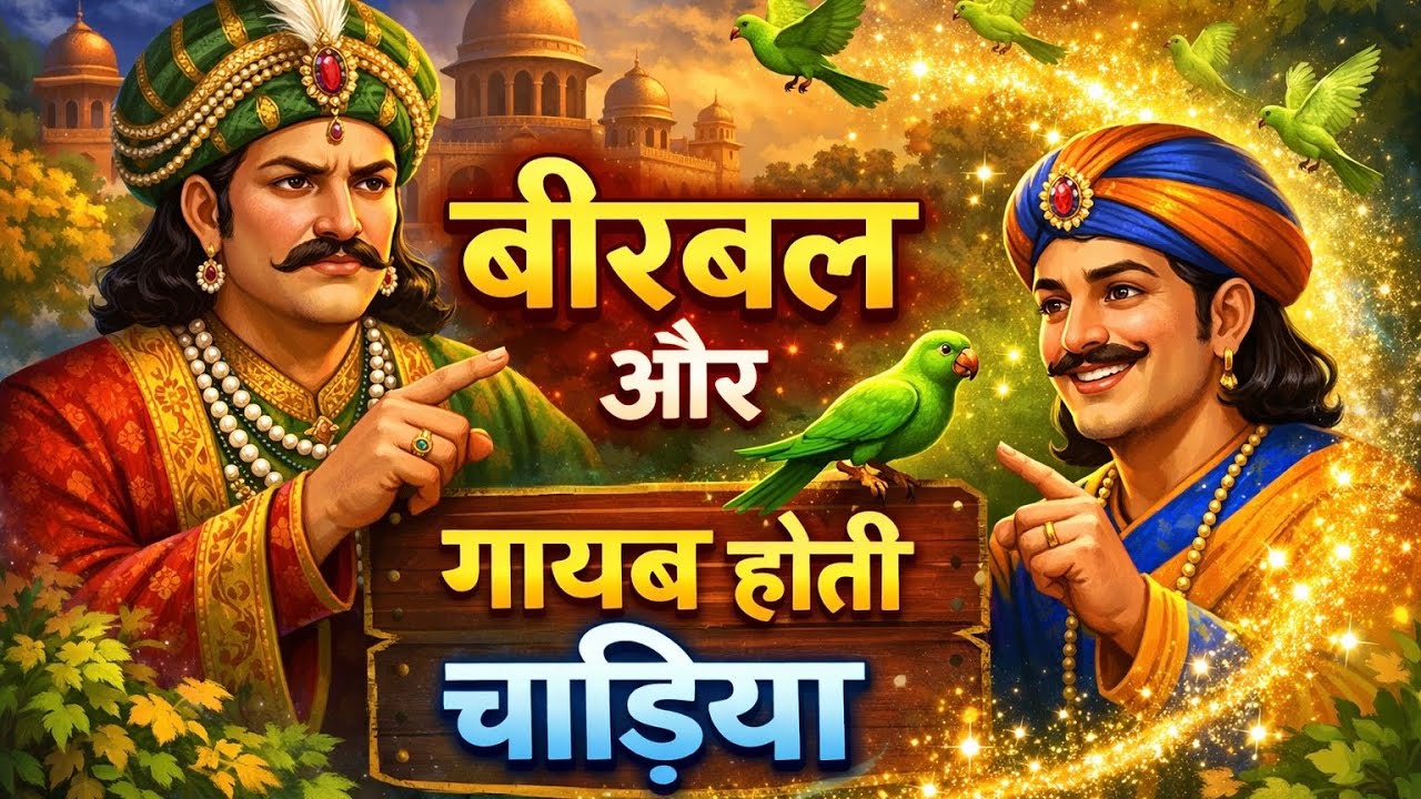 बीरबल और ग़ायब होती चाड़िया 🥰 Akbar Birbal Hindi Stories 🤯 Cartoon Videos 😍 Birbal Ki Kahani 😃