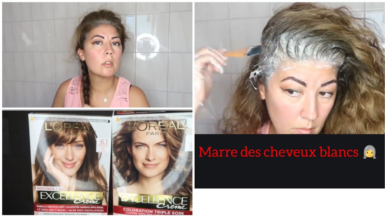 Coloration 6.1#loreal excellence crème.cheveux blancs🛑 je vous explique les raisons de mon absence.