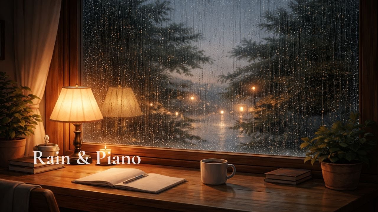 Rain & Focus — Cozy Window Ambience with Soft Piano for Deep Work