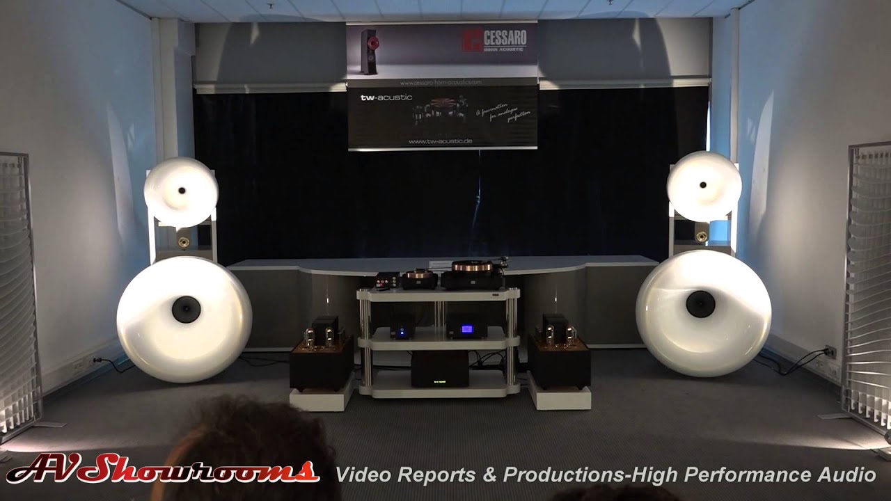Cessaro Beta 2 horn loudspeakers, Cessaro amplifier, TW Acustic, Highend Munich