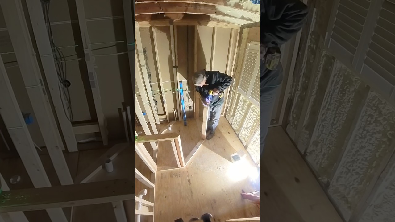 NEO ANGLE SHOWER BUILD (FRAMING) #shower #build #bathroomdesign #remodeling #custom #design #diy #me