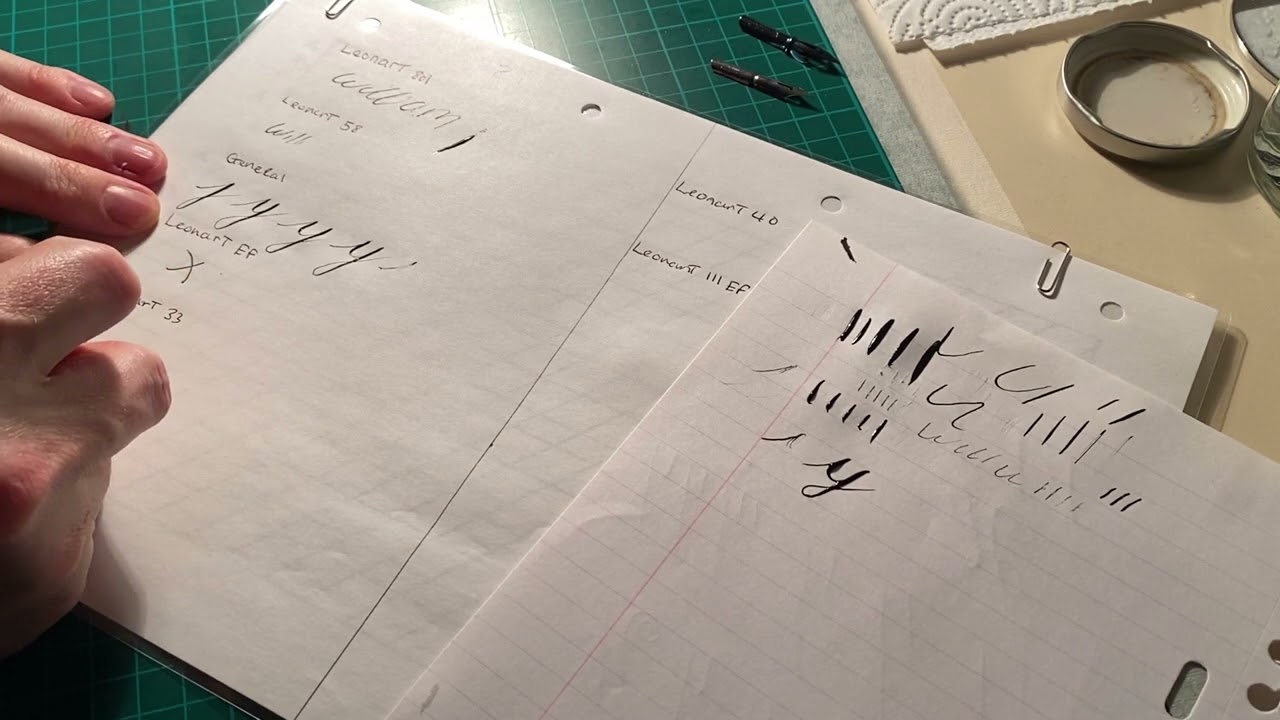 Testing all my nibs for #copperplate #calligraphy
