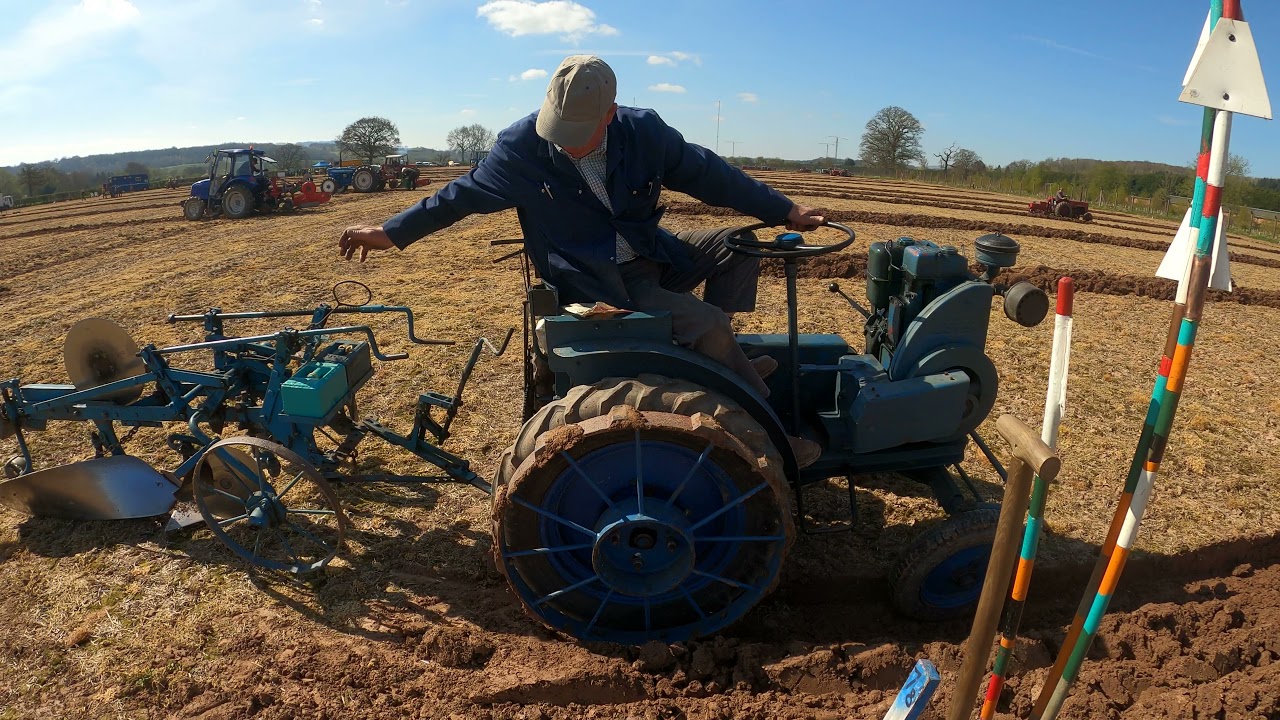 Late 1940s Gunsmith Mk2 Lister Single-Cyl Diesel Engine Belt Drive Tractor With Ransomes Plough
