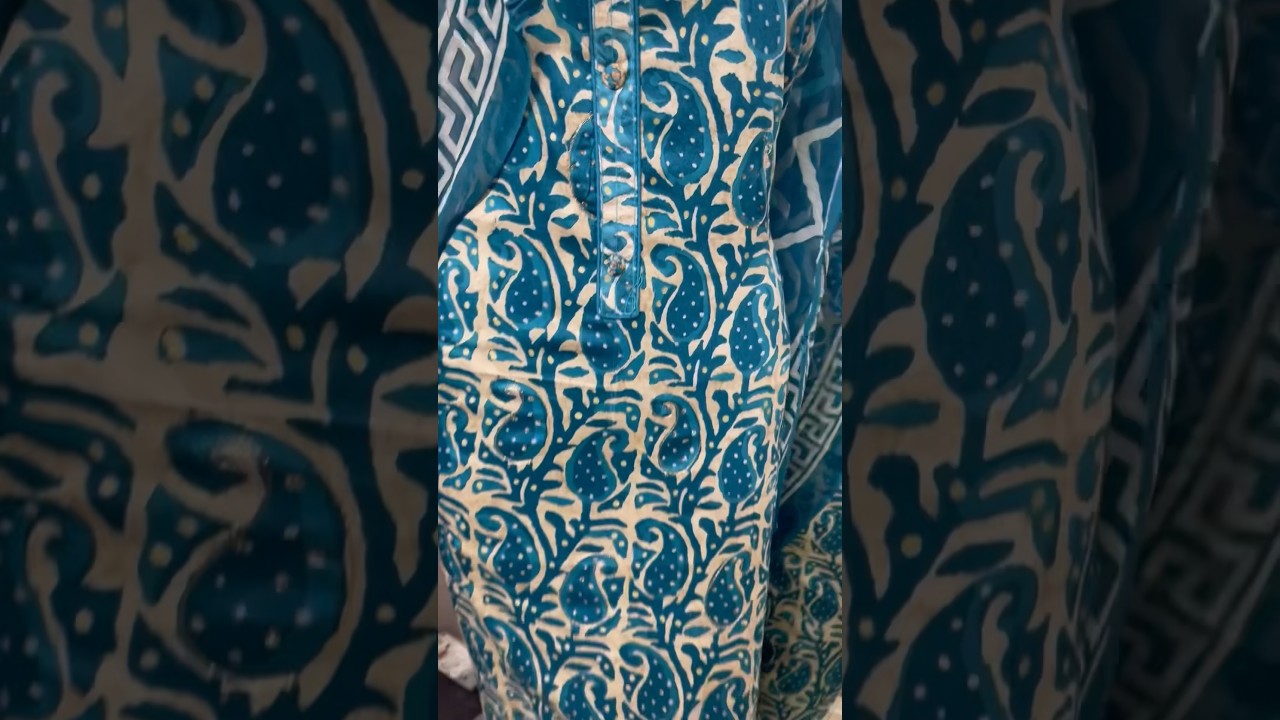 Batiq print Jaipuri suit with pure chiffon dupatta beautiful Colours