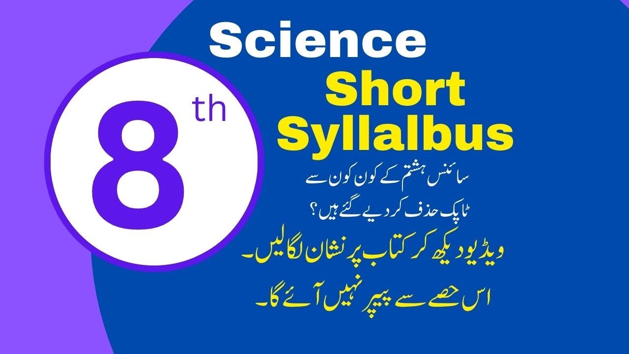 Short Syllabus Science Class 8 ALP 2025 | Smart Syllabus 2026 Science Grade 8