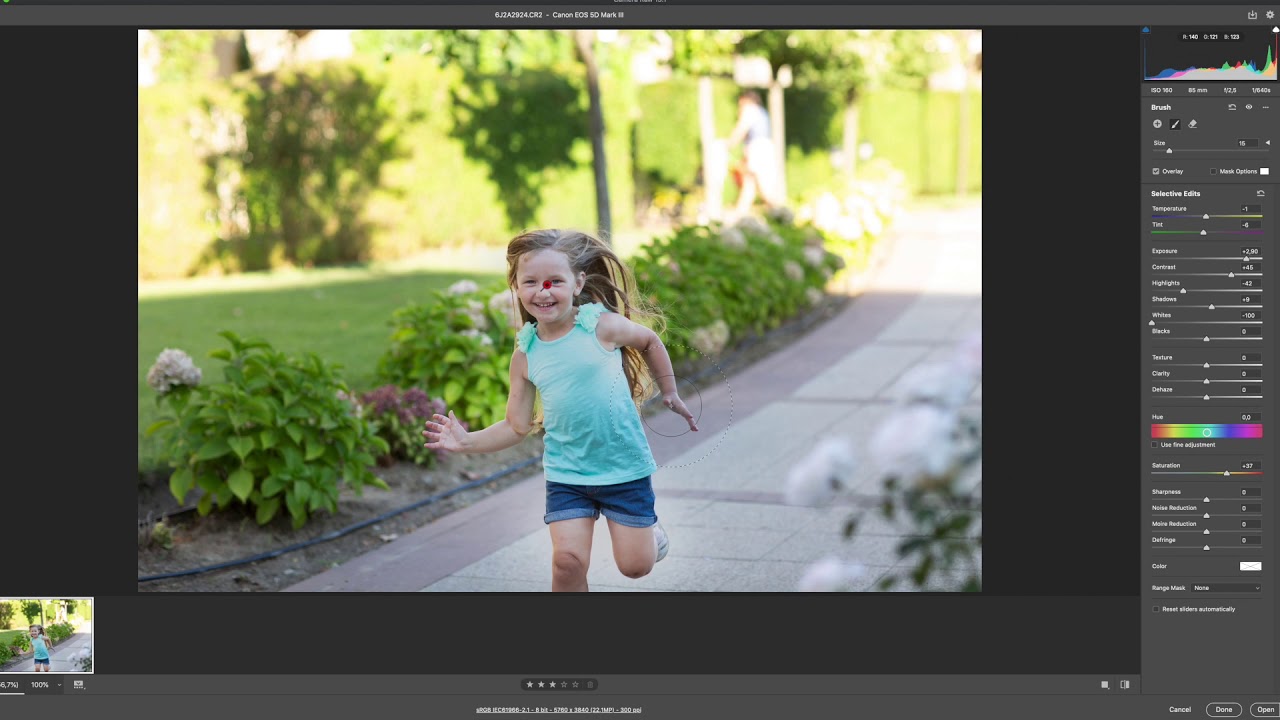 Локальная коррекция. Кисть и градуированный фильтр в Camera Raw 13.1
