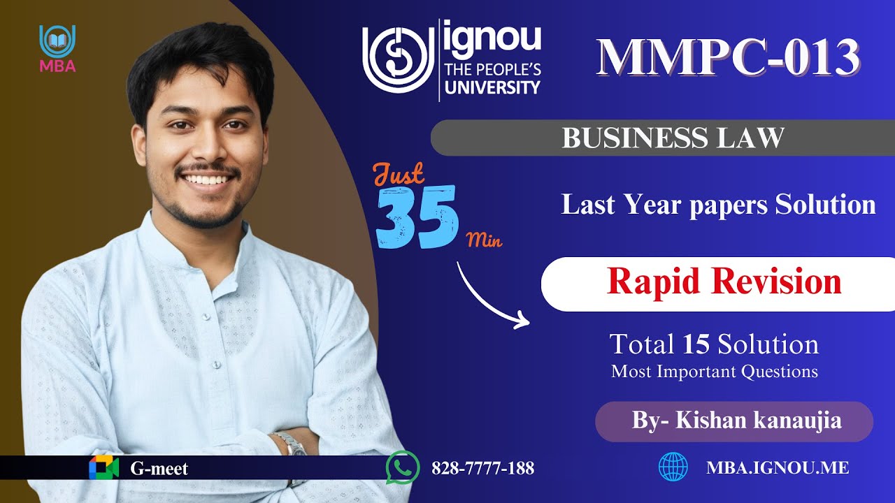 MMPC-013 | Rapid Revision | Shorts | LAST YEAR | PYQPS IGNOU MBA 2025-26 |