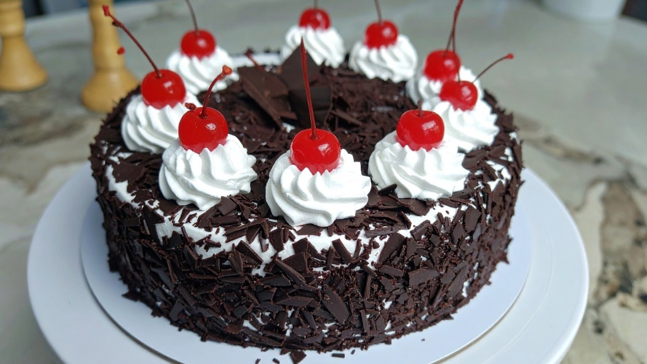 Eggless Black Forest Cake recipe at Home #blackforestcake