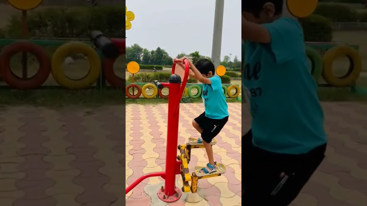 Enjoying exercise swing in park #shorts #trending #youtubeshorts #fun #exercise #park #entertainment