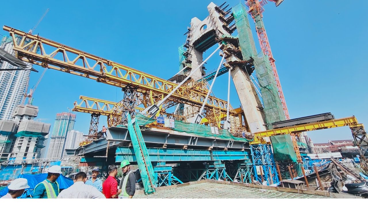 Two 80 MT crean Seafty truss loading #mumbai Byculla rob project #viral #viralvideo