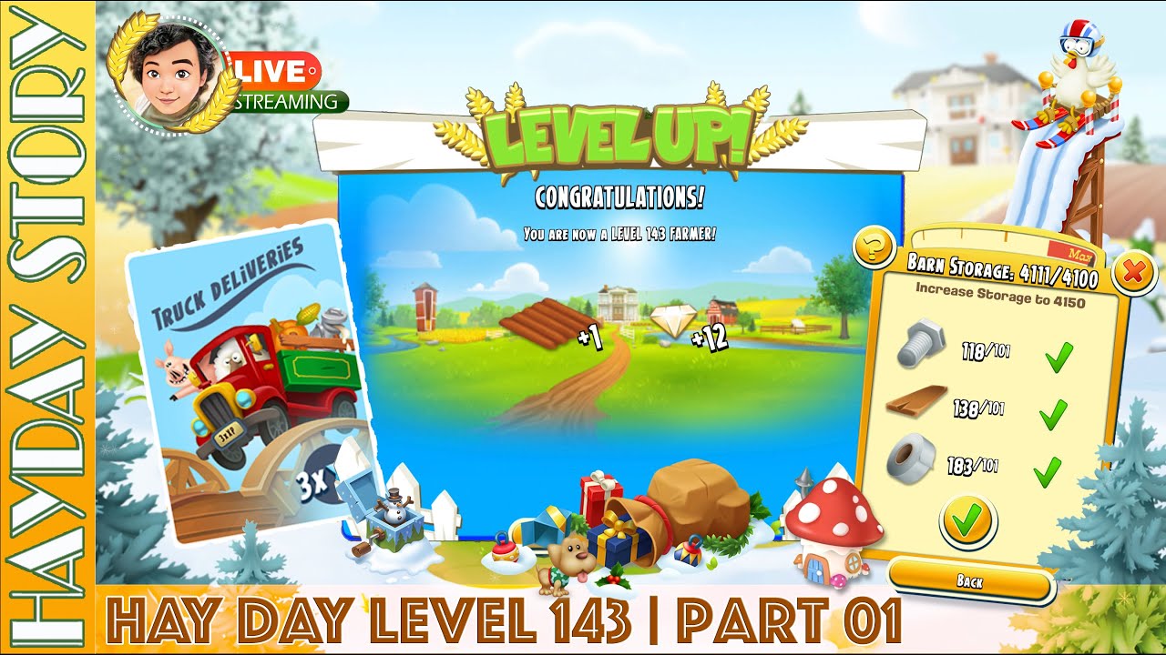 Prepare Triple XP Truck Event on the First Day in Hay Day Level 143 | Part 01