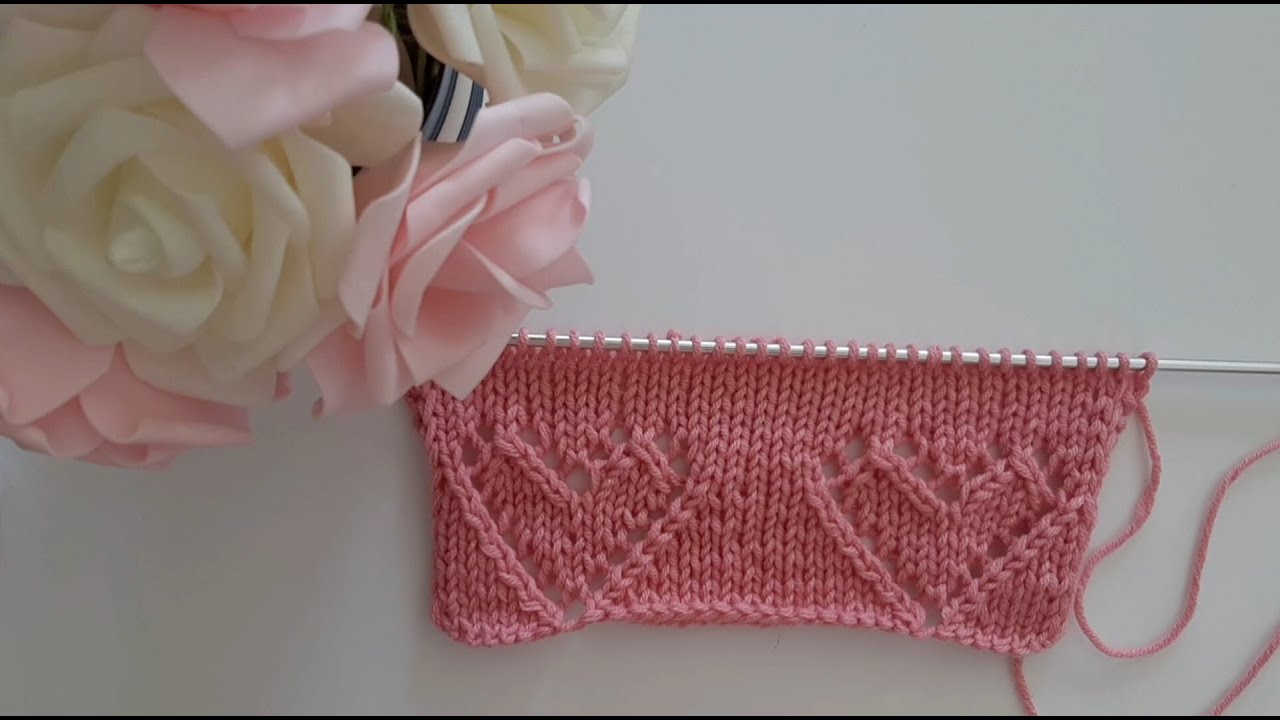 MOTIVO A CUORI TRAFORATI N° 11 / HEART KNITTING PATTERNS