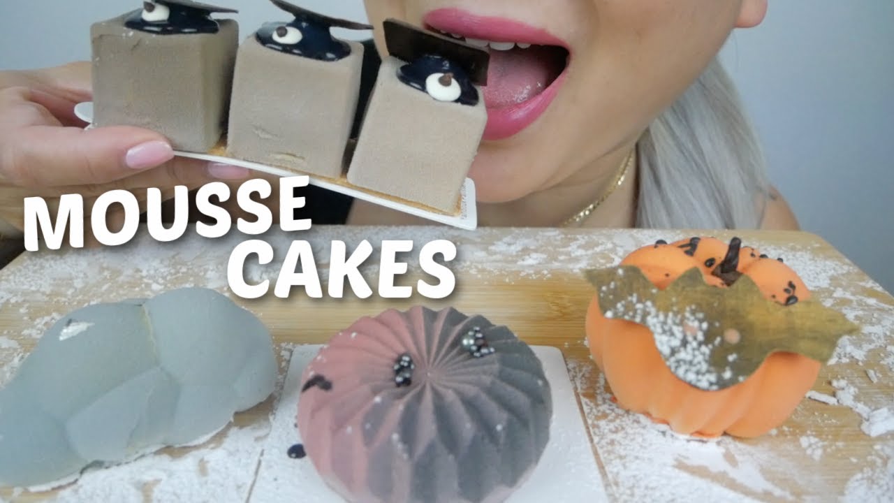 ASMR Mini Mousse Cakes *Squid Game, Dark Cloud, Pumpkin and Sunset cakes No Talking Soft Relaxing