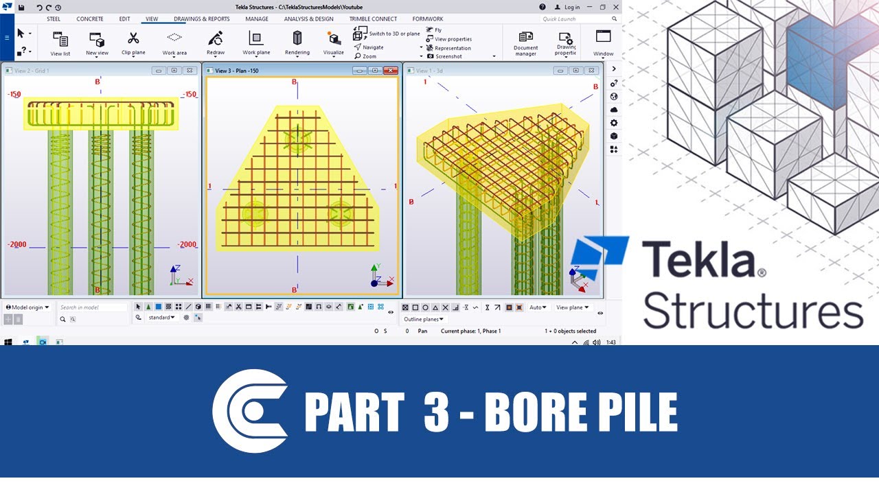Pemodelan pondasi bore pile - Tekla Structures (Part 3)