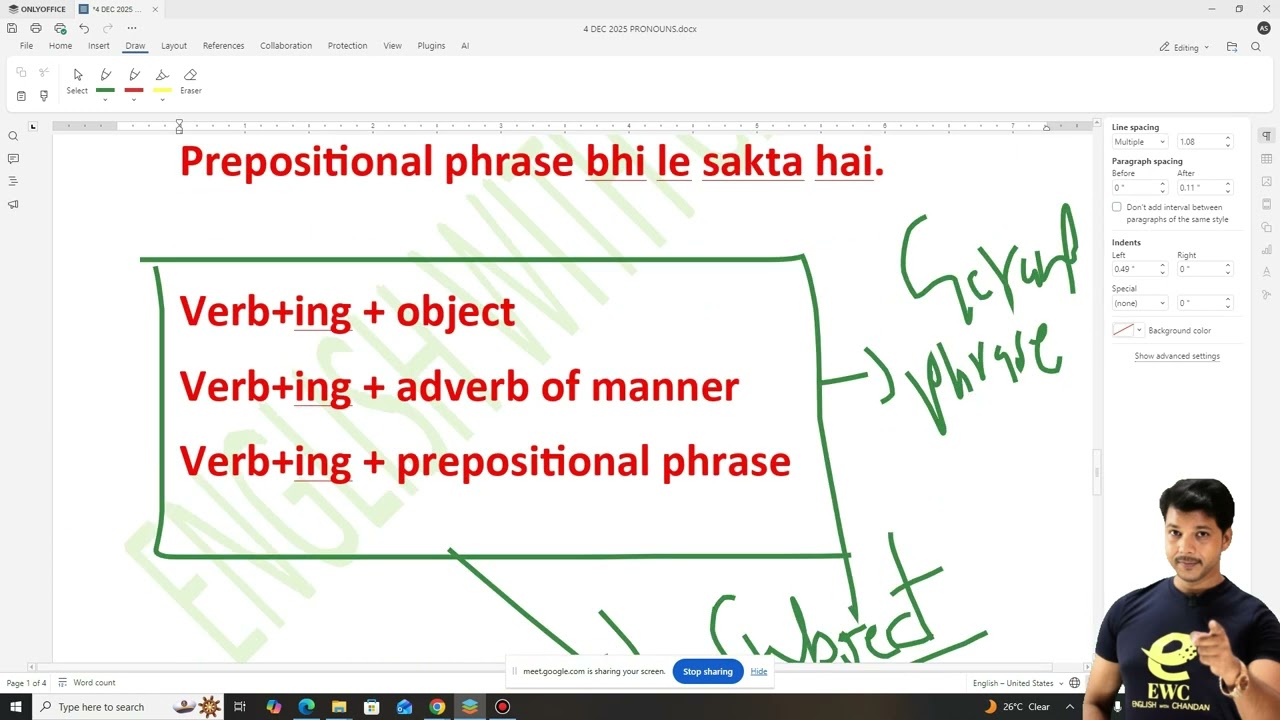 DOUBT CLASS GERUND