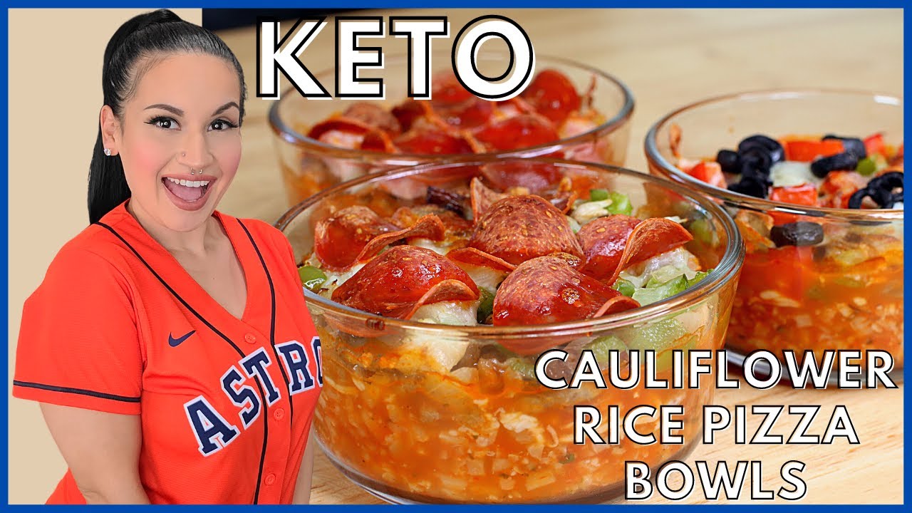 Keto Cauliflower Rice Pizza Bowls | 3 Different Ways