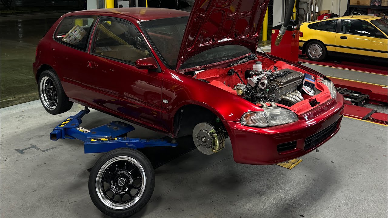Installing Supercharged B18C Type-R Engine // 1992 Honda Civic VX // Street and Track Build (Ep 8)