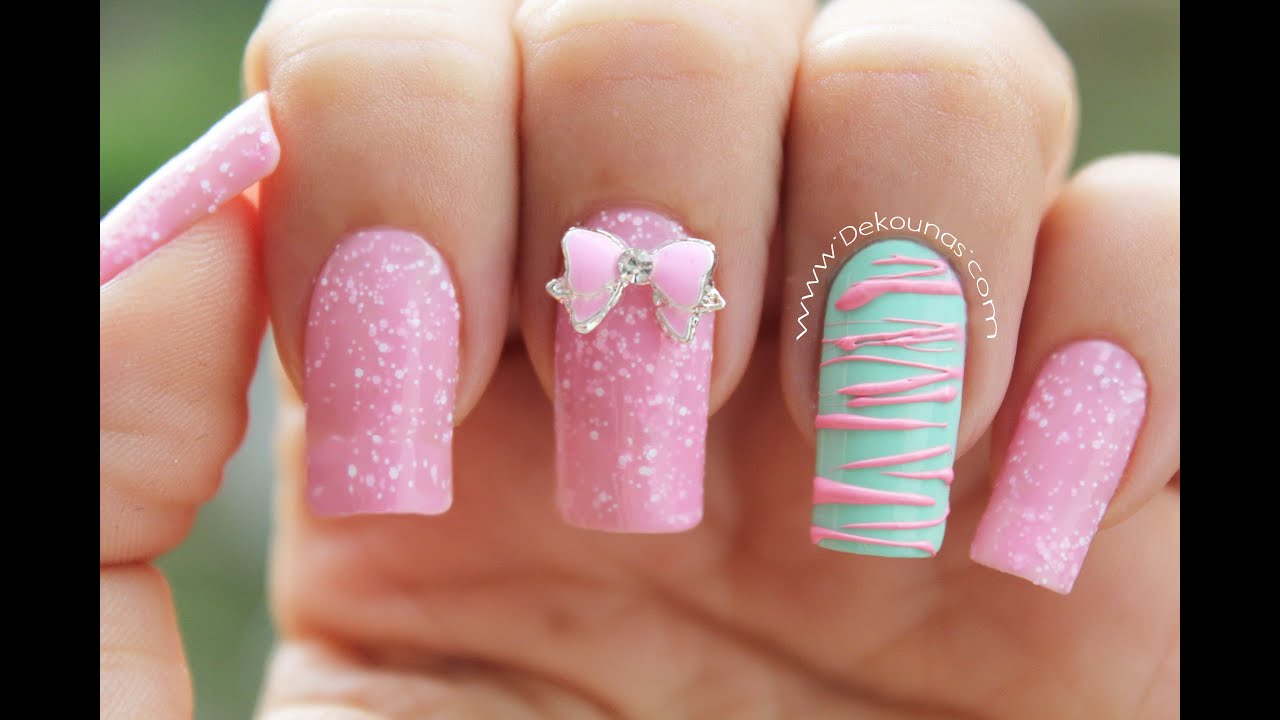 Decoracion de uñas caramelo - Sugar spun nail art