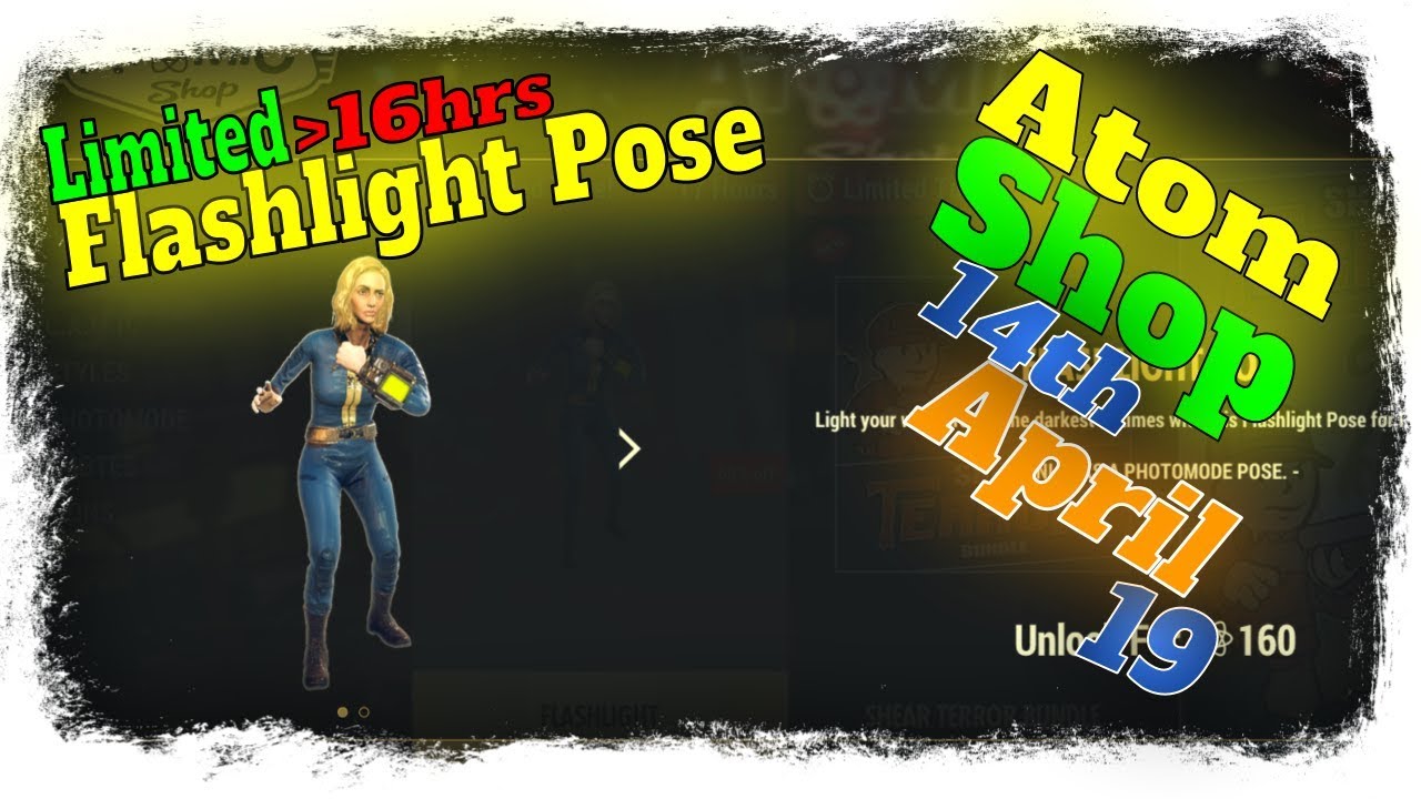 Fallout 76 Atom Shop Today - Flashlight Pose with a Discount! 160 Atoms