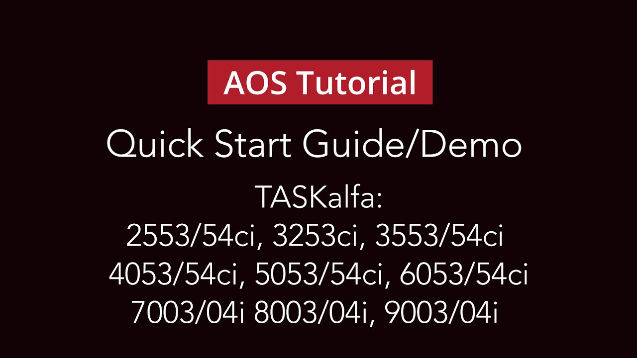 Kyocera - Quick Start Guide/Demo 3553/54ci & 7003/04i