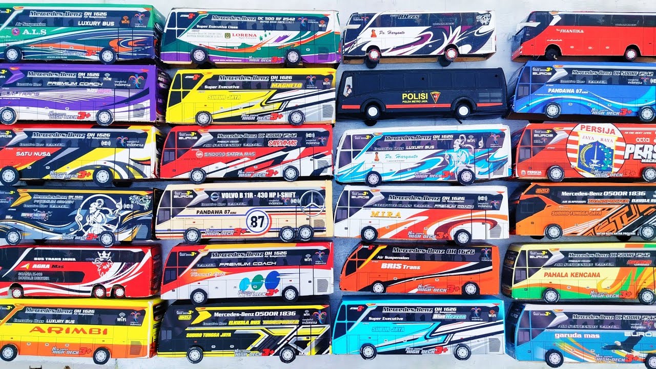 Bus BRIS, bus Garuda mas, bus Hariyanto, bus Agramas, bus Mira, bus Mahendra, bus Lorena, bus polisi