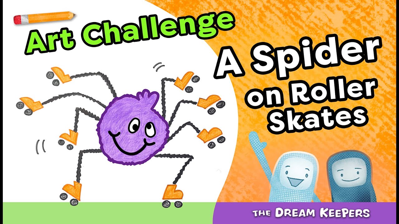 Halloween Art Challenge! 🎃 Draw a Spider on Roller Skates 🕷️🕸️🛼 With a children's book illustrator!