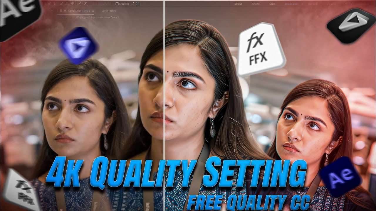 4K Quality Setting in After Effects | Topaz AI + Free Quality CC Plugins Setup 2025