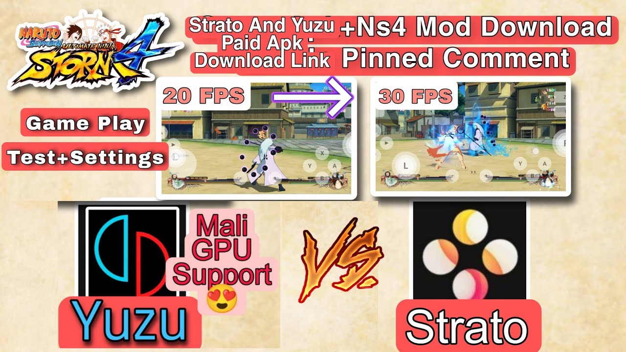 Strato Vs uzu | Best Emulator |Naruto Ninja Storm 4 Gameplay Test|Yuzu and Strato Apk Download Link