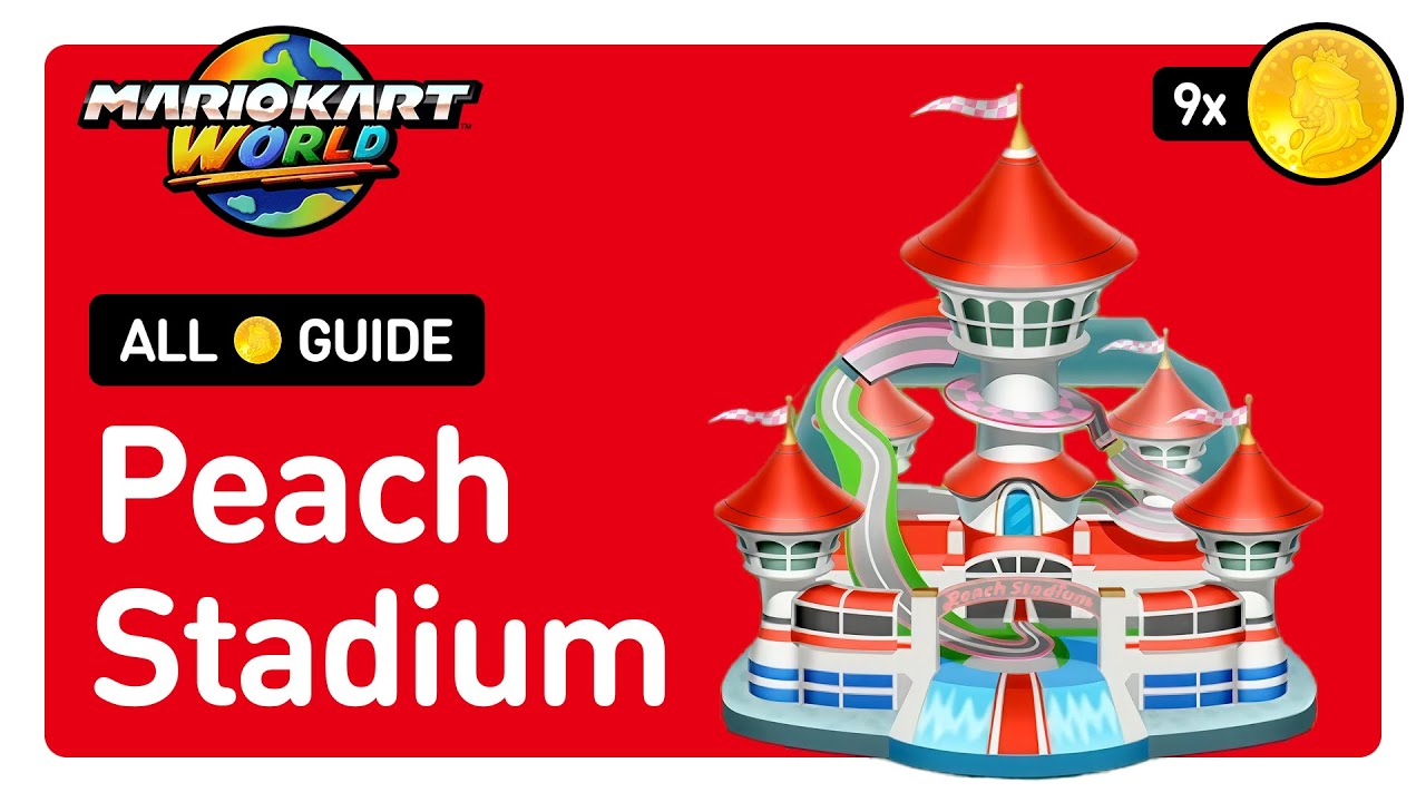 Mario Kart World - All Peach Medallion Locations in Peach Stadium - 100% Completion Guide