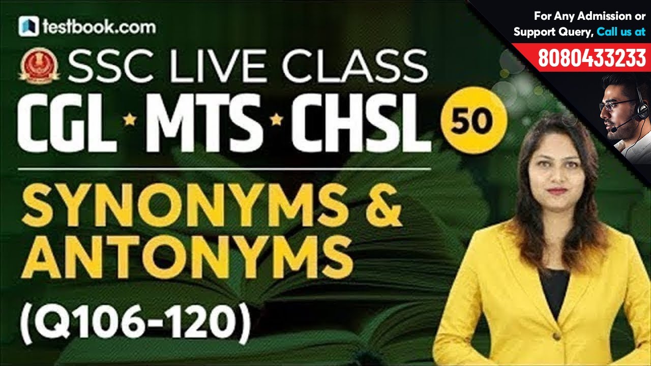 English Synonyms and Antonyms for SSC CGL | 500 Important Words | (Q106-120) | Crack SSC CHSL & MTS