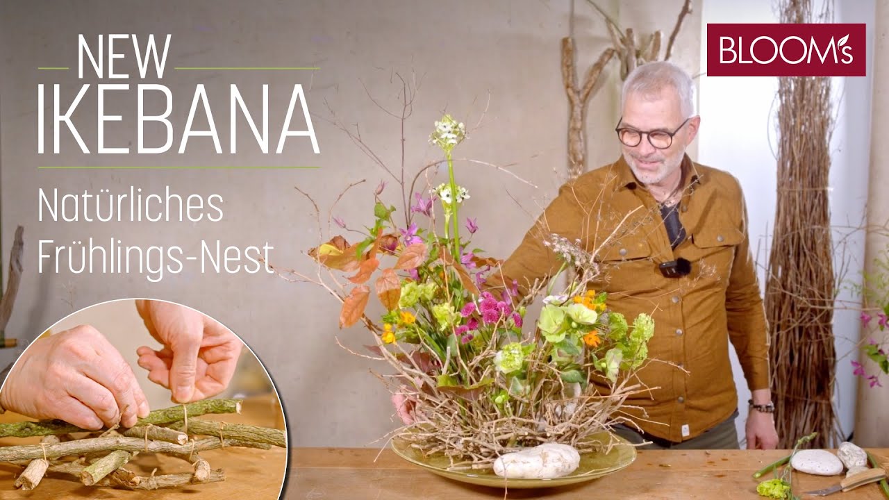 Natürliches Frühlings-Nest im NEW IKEBANA-Stil  | BLOOM's Floristik | Frühlingsfloristik | Zweignest