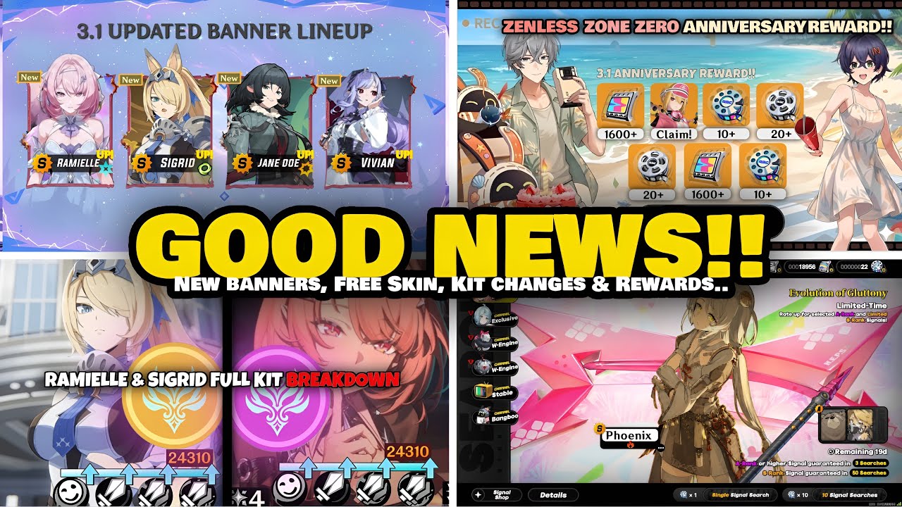 BIG UPDATE! JUST IN! 3.1 New Banner, FREE Skin, Element & Anniversary Rewards | Zenless Zone Zero