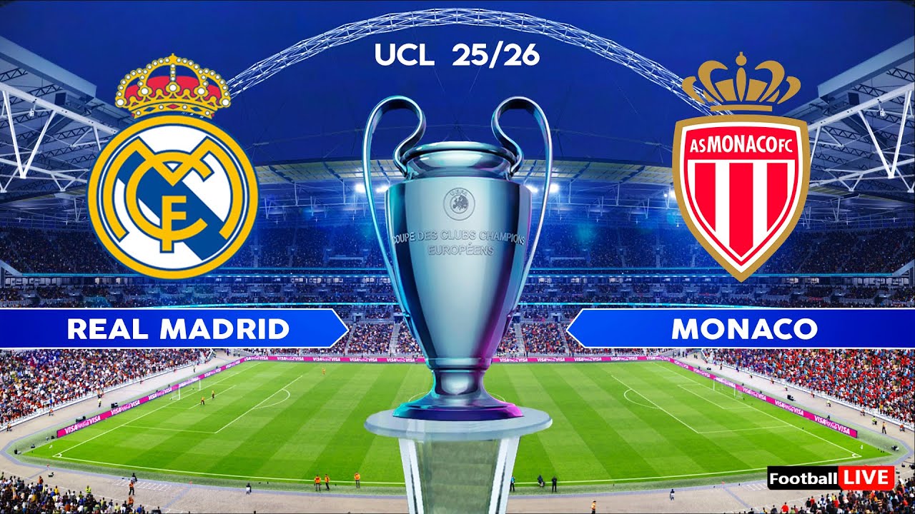 REAL MADRID vs MONACO - UEFA Champions League 25/26 | Full Match All Goals | Simulation PES