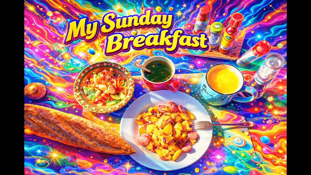 Sunday Breakfast ASMR Fried Potatoes Sausages