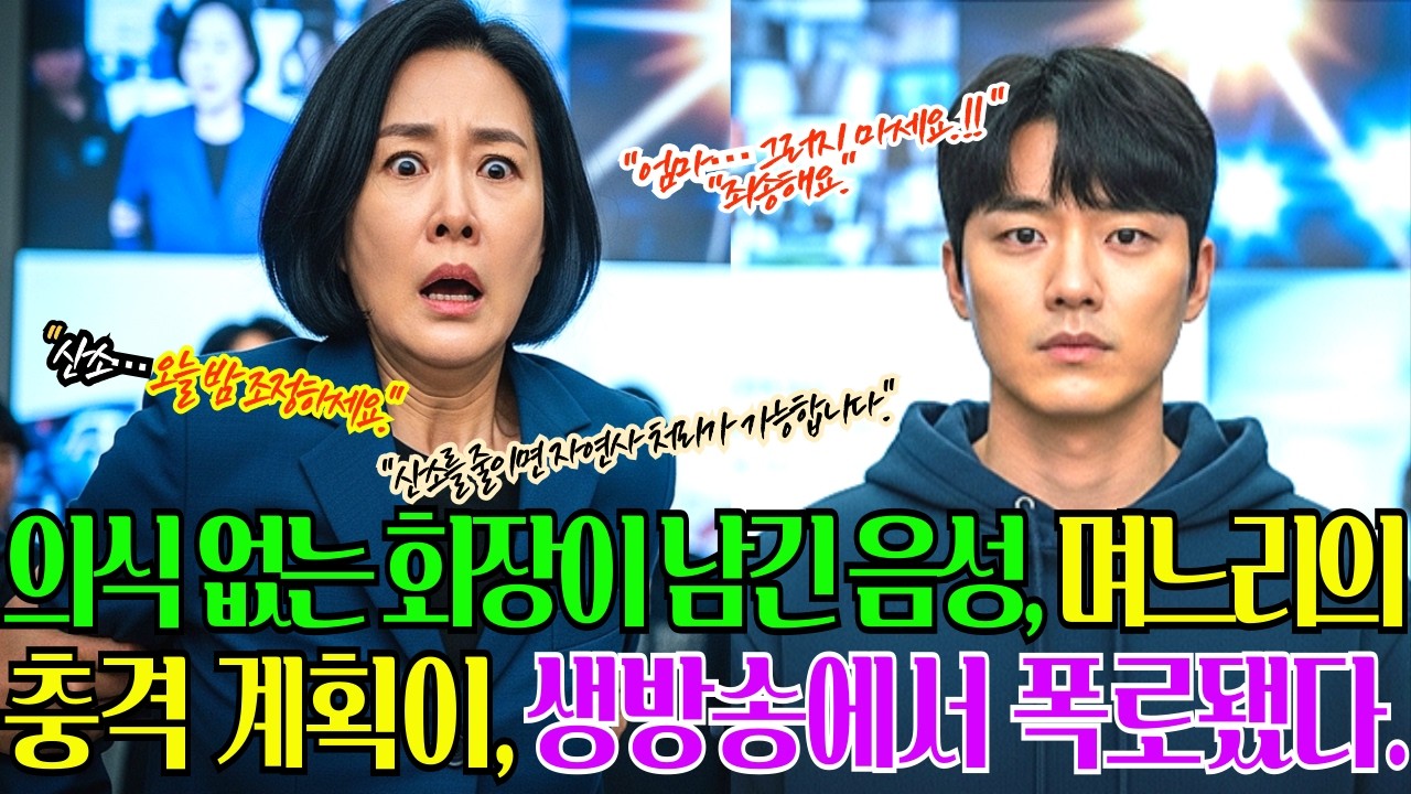 의식 없는 회장이 휴대폰에 남긴 음성… 며느리의 충격 계획이 생방송에서 폭로됐다.