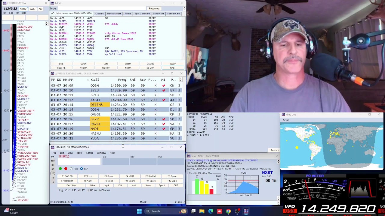 NX8T-JIM  --  ARRL SSB DX  CONTEST  LIVESTREAM ...MAR  7 ,  2026