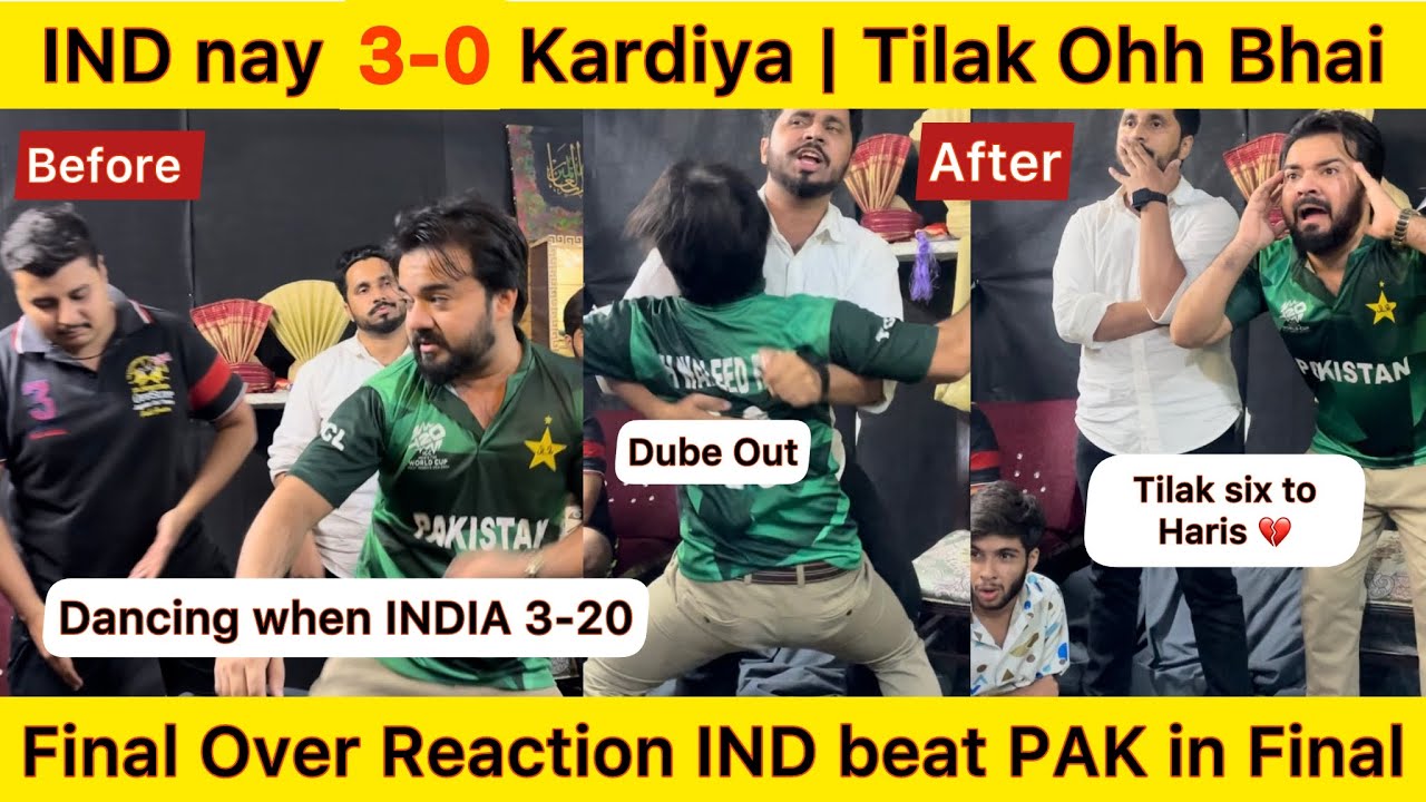 INDIA nay 3-0 kardiya Tilak uff  Haara Match jeet gya India Final Over Reaction IND vs PAK Asiacup 