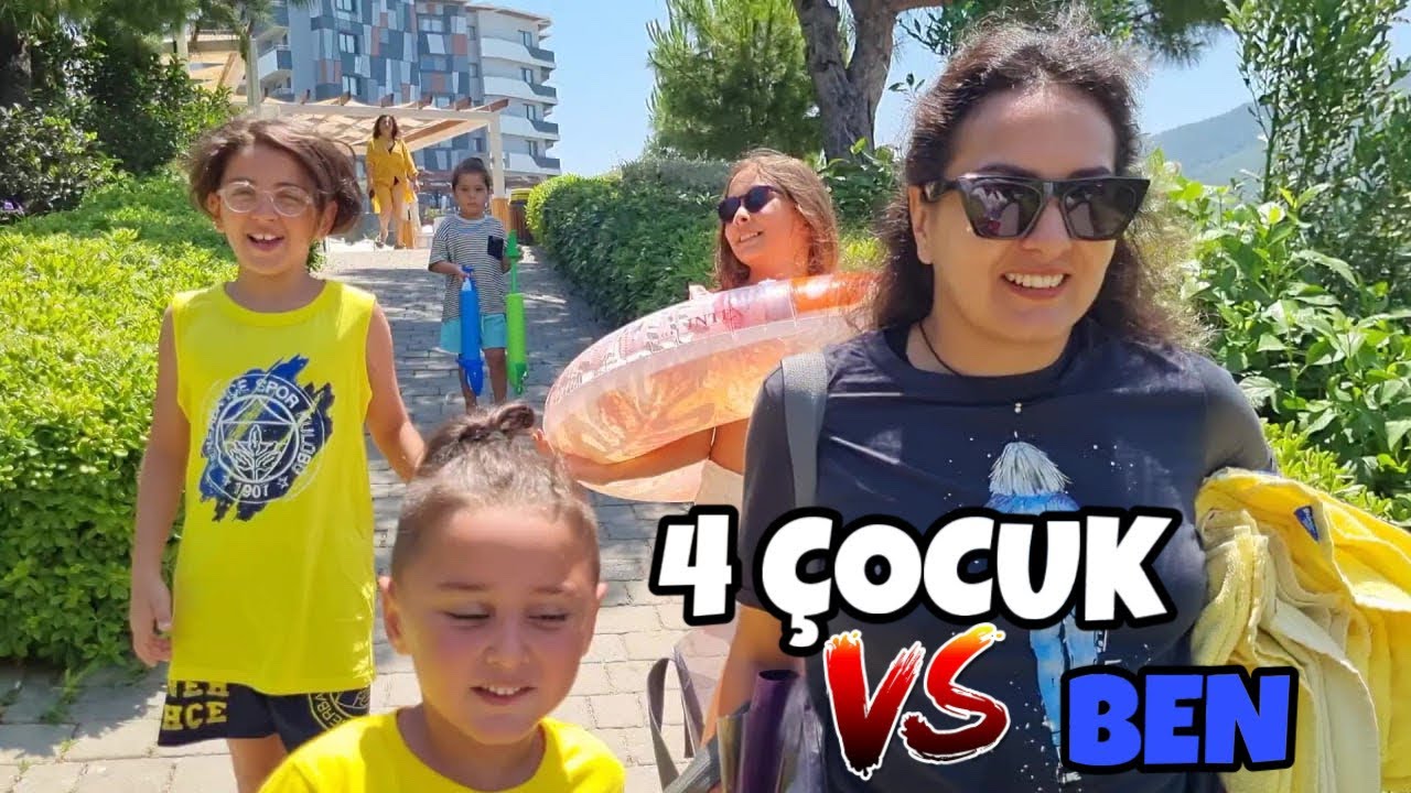 DÖRT ÇOCUKLA OTELDE BİR GÜN VLOG !!